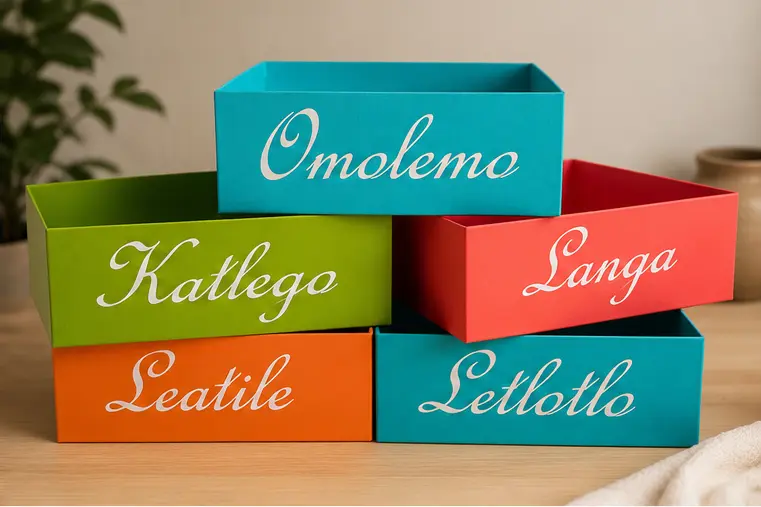 A colorful stack of personalised branded packaging boxes